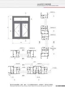 Structural drawing of JM50 eries casement window-2