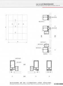 Structural drawing of JWCW120 series concealed frame curtain wall