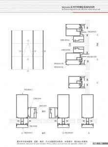 Structure drawing of MQ160A vertical-exposed and horizontal-concealed curtain wall